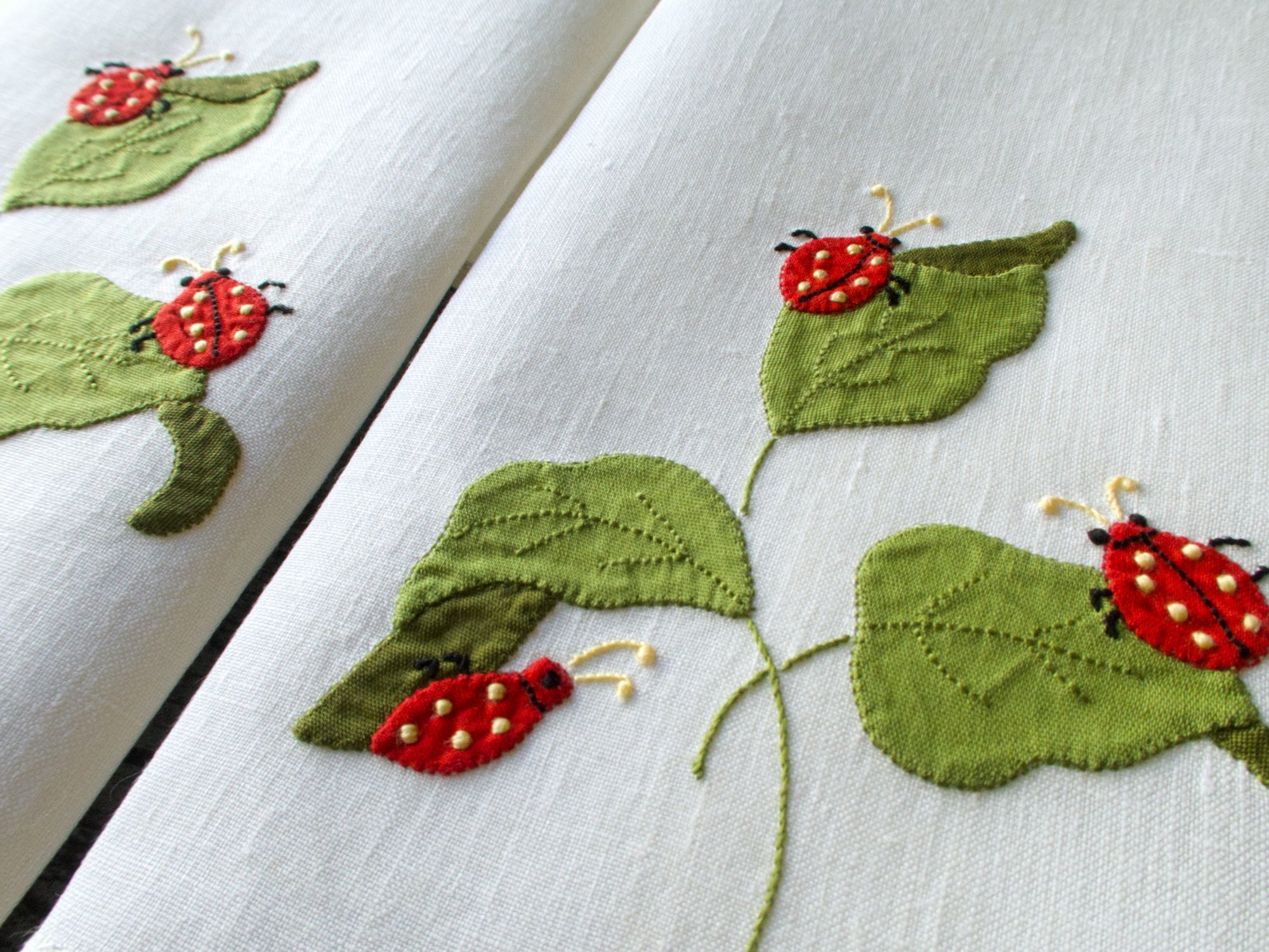 Ladybugs Vintage Madeira Guest Towels, Set of 2