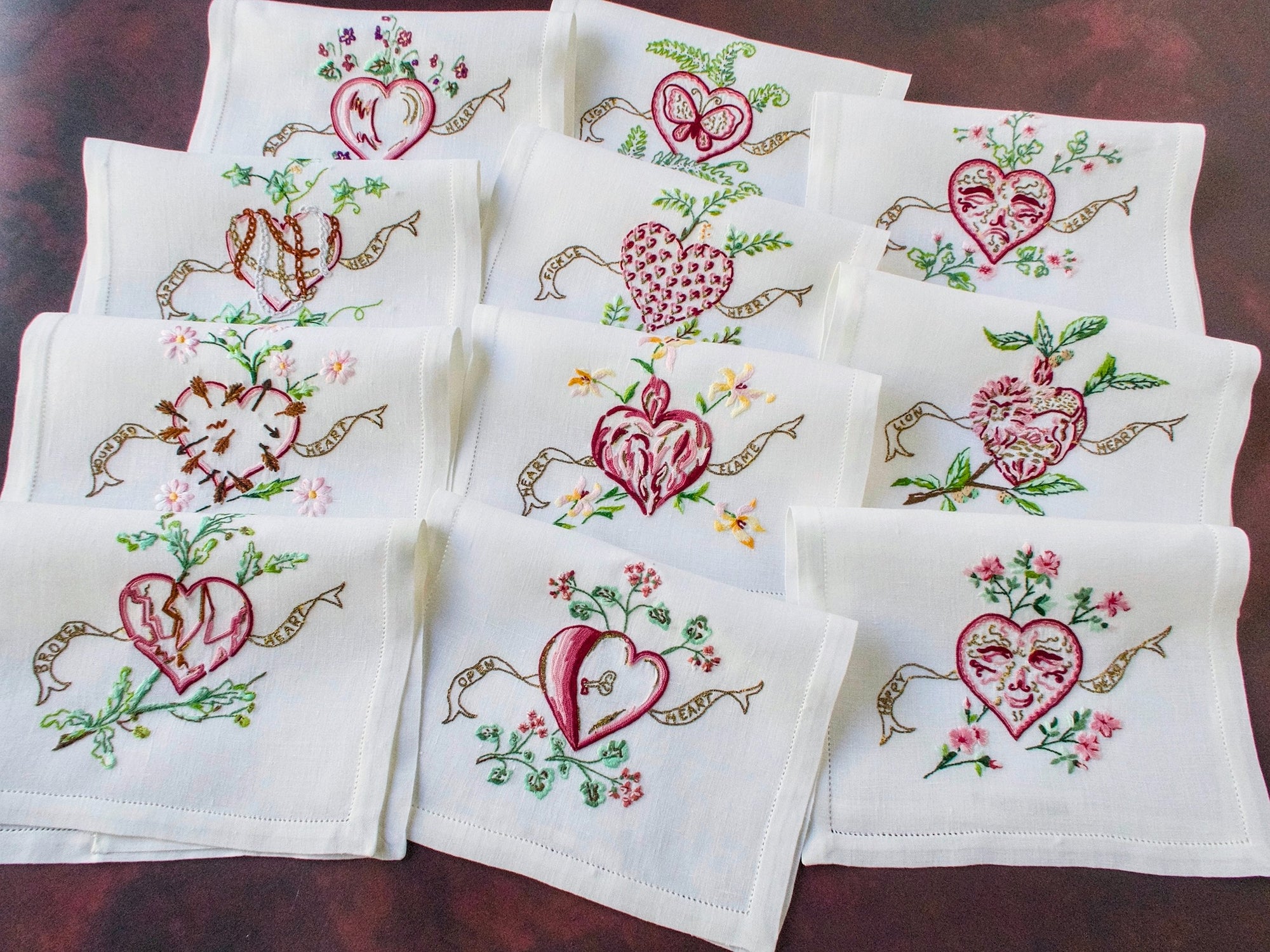 D. Porthault Heart Cocktail Napkins from the Duke & Duchess of Windsor