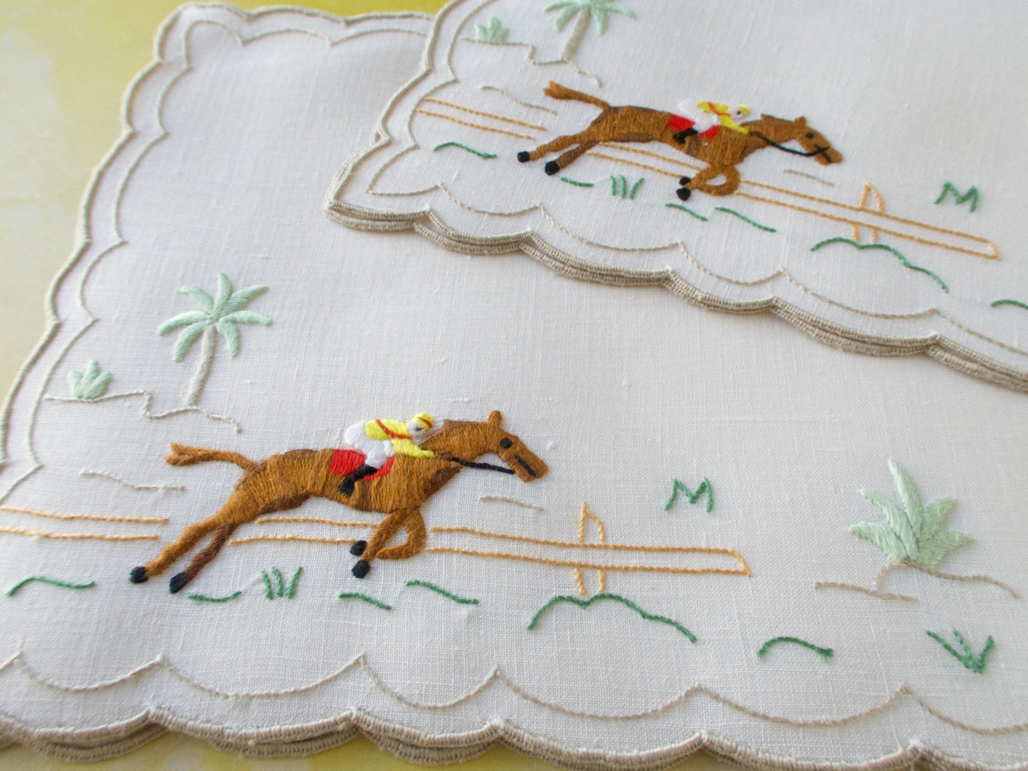 Horse Racing Vintage Madeira Cocktail Napkins, Set of 8