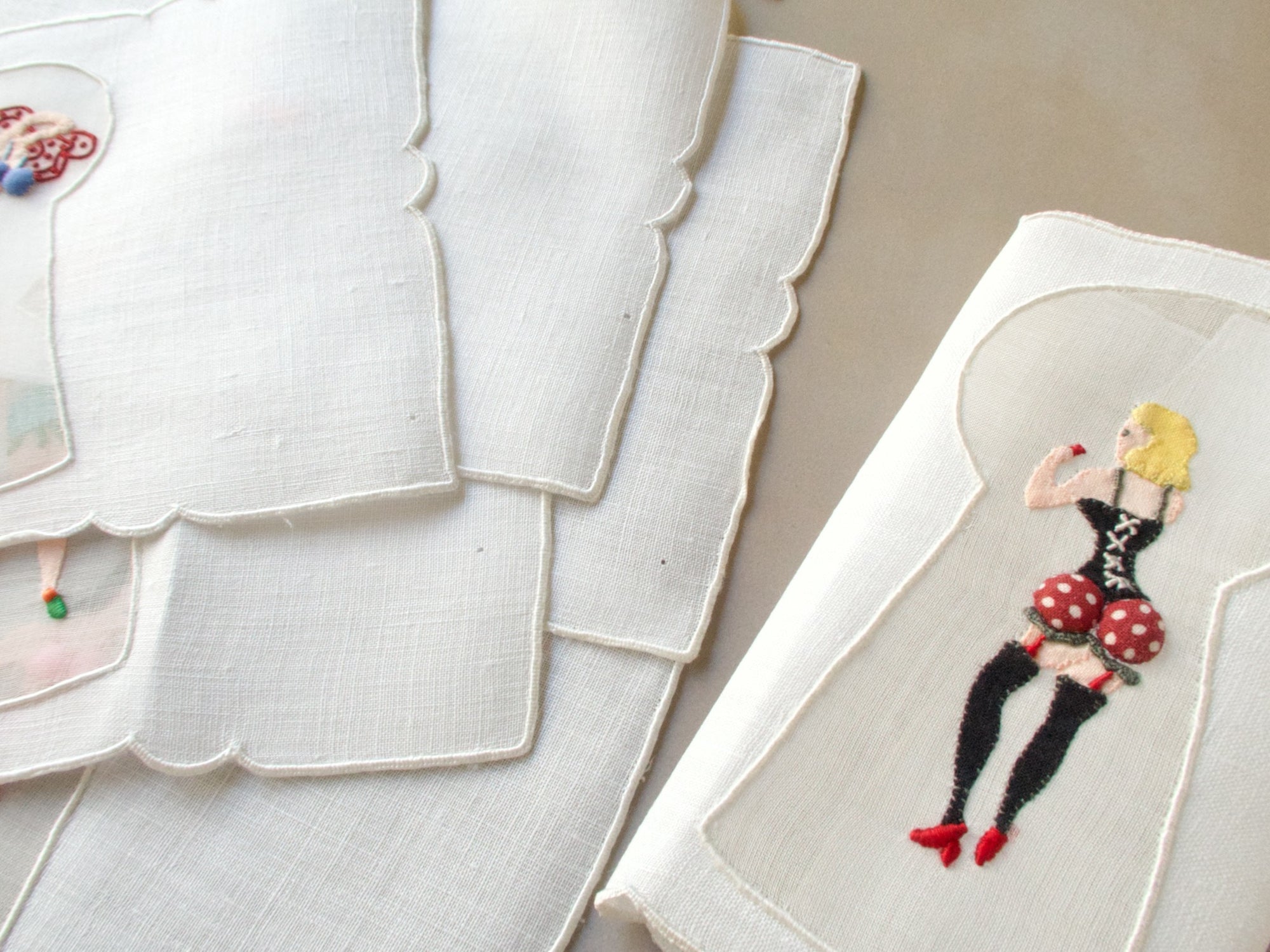 Naughty Vintage Madeira Cocktail Napkins, Set of 8