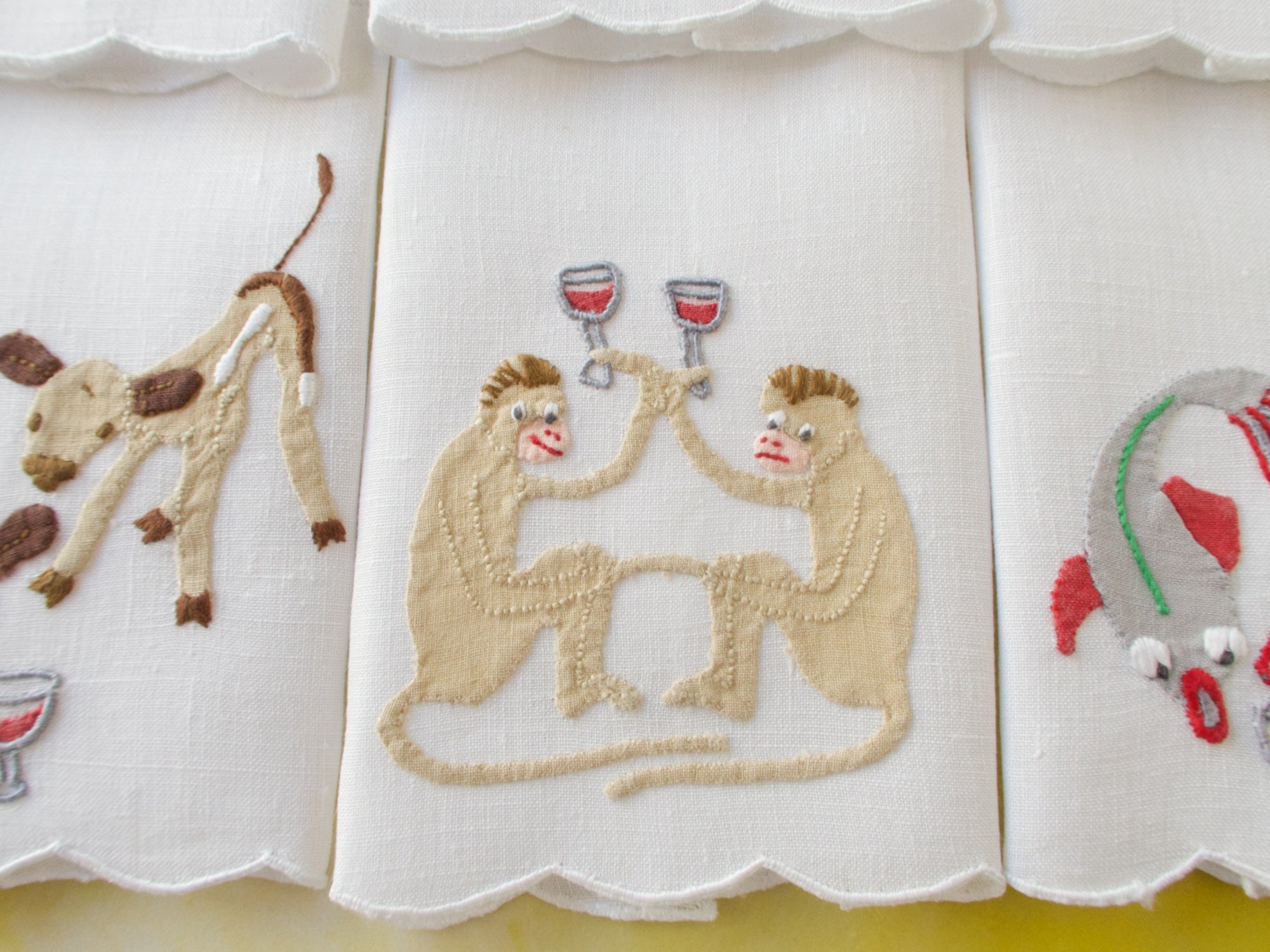 Party Animals Vintage Madeira Cocktail Napkins, Set of 6