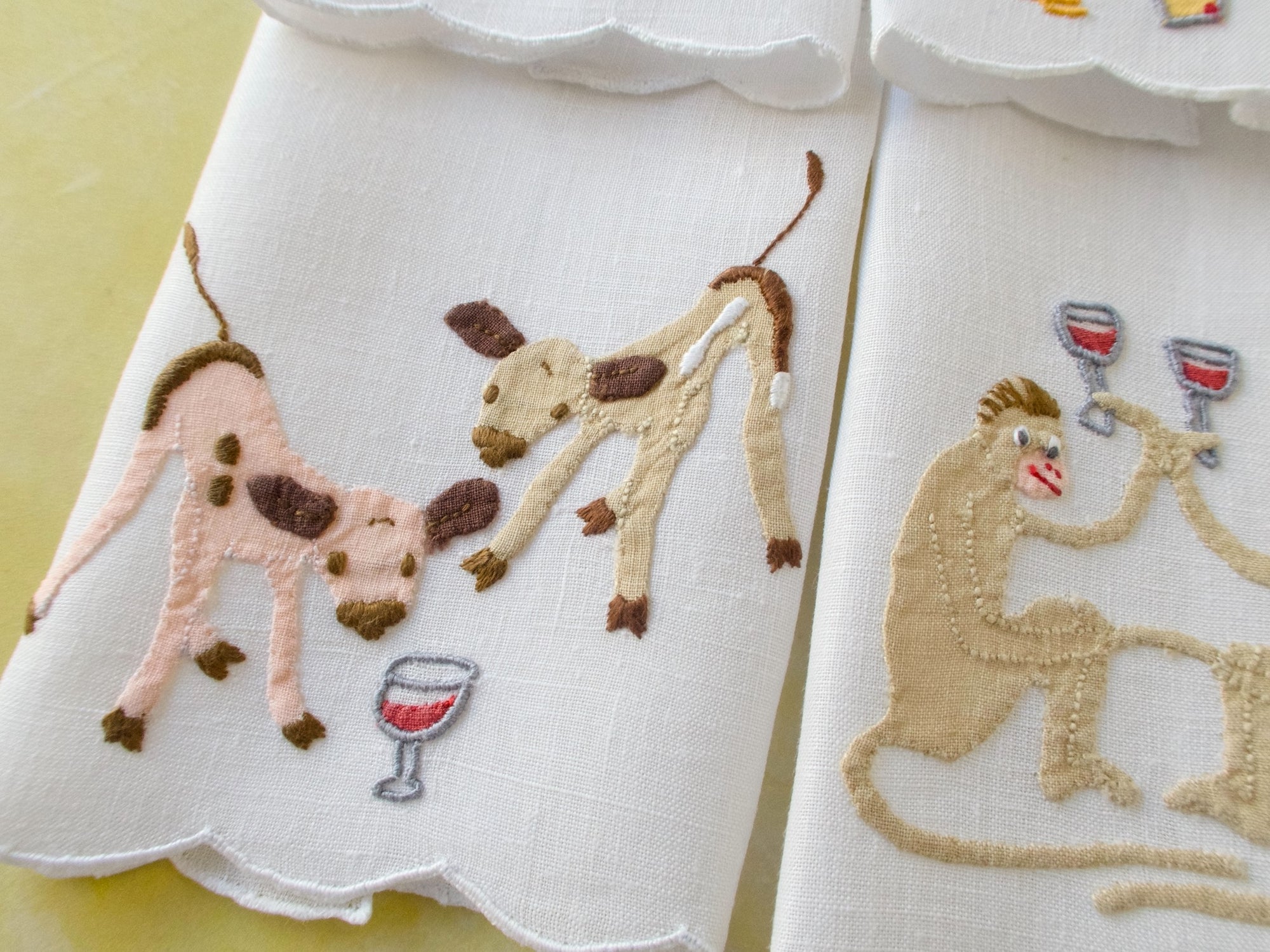 Party Animals Vintage Madeira Cocktail Napkins, Set of 6