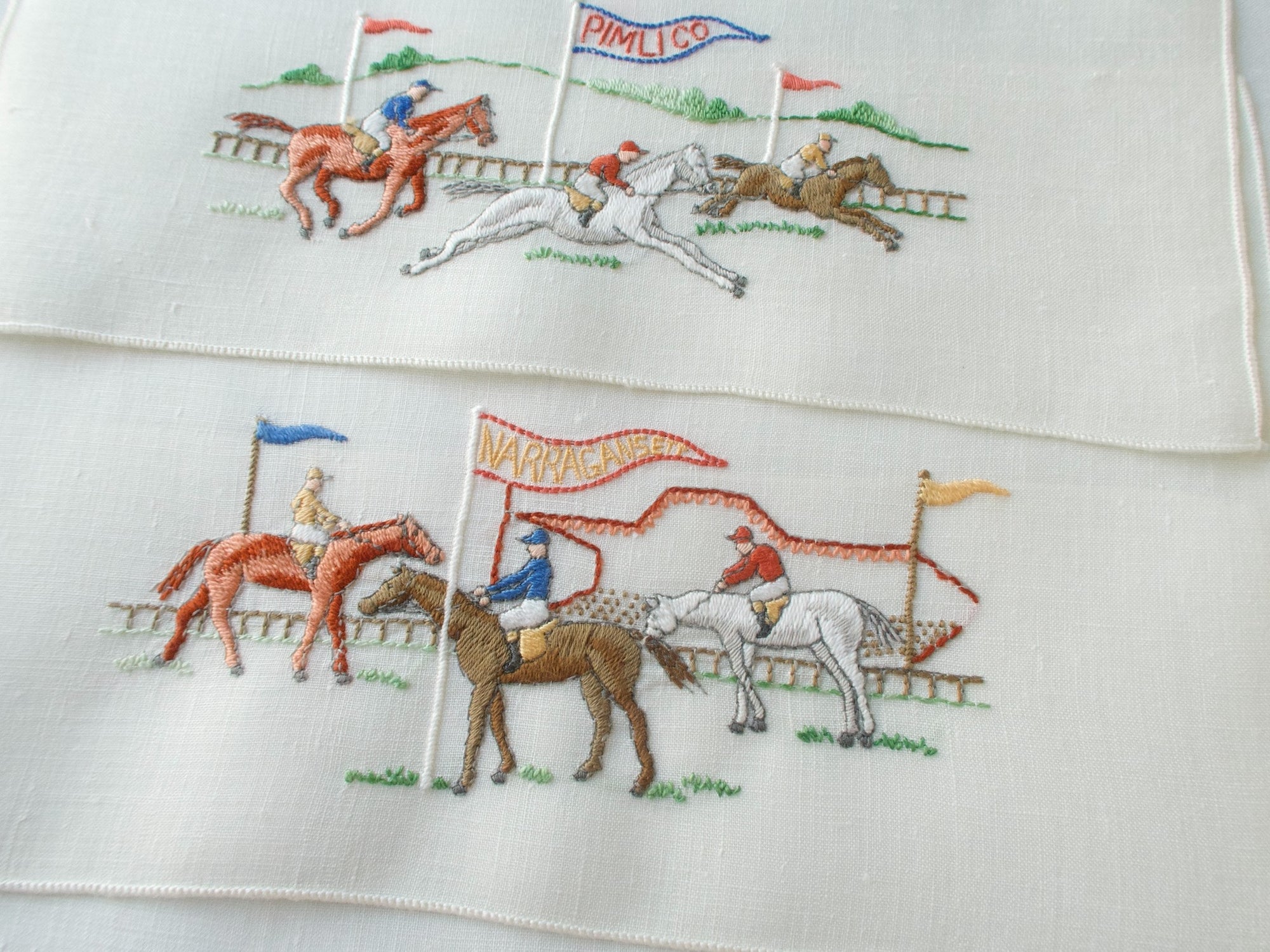 Famous Race Tracks Horse Racing Vintage Cocktail Napkins, Set of 8