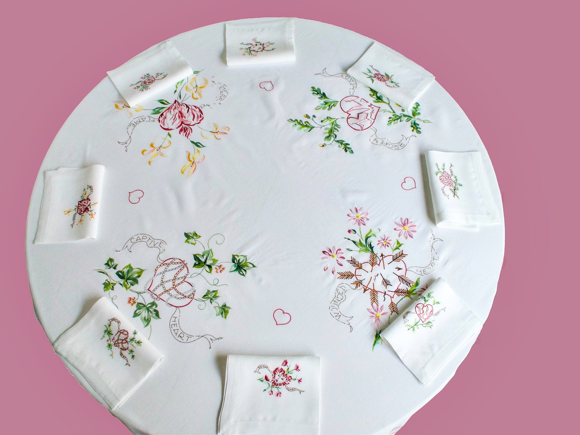 D. Porthault Round “Valentine” Tablecloth & Napkins from the Duke & Duchess of Windsor