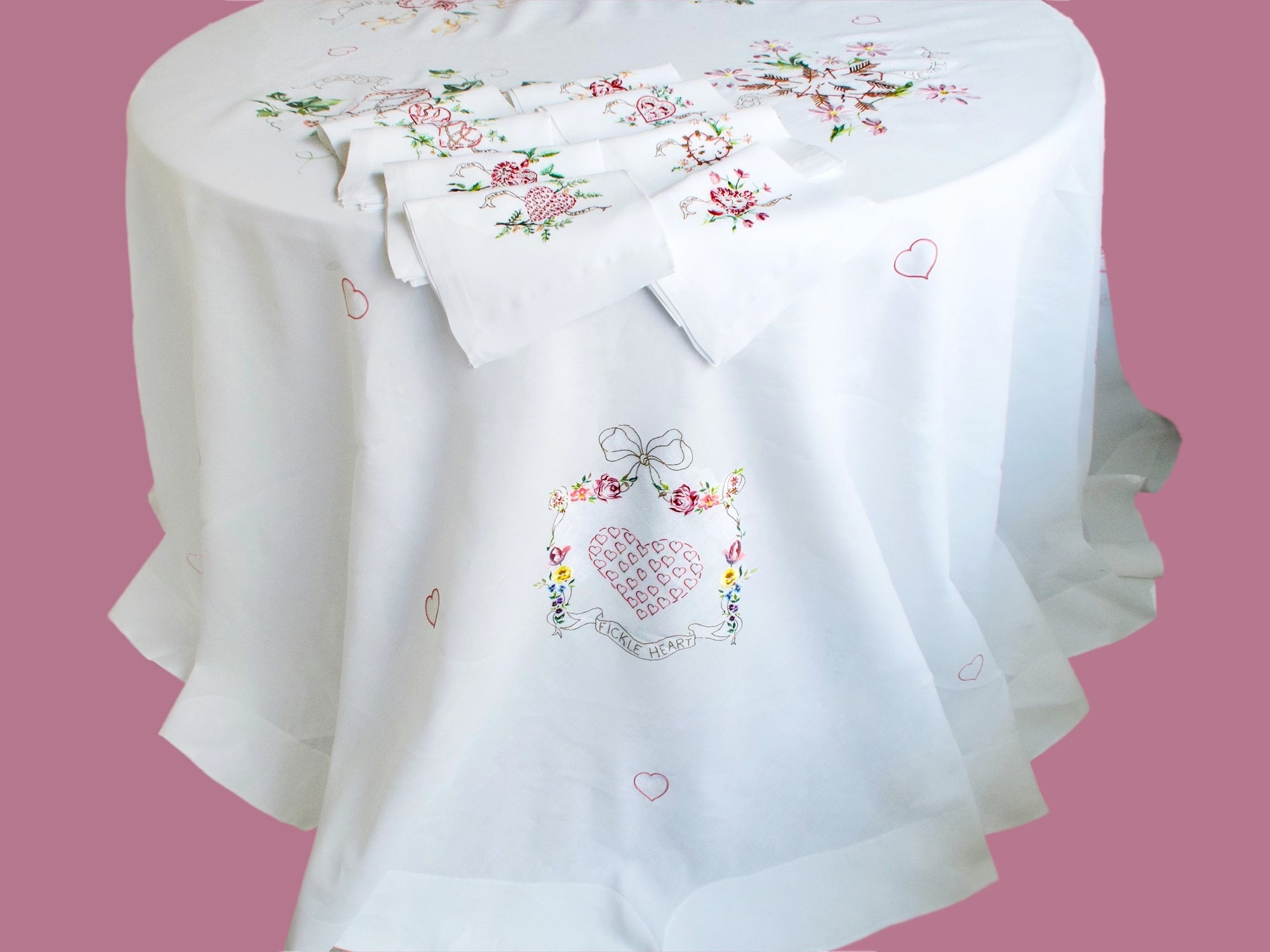 D. Porthault Round “Valentine” Tablecloth & Napkins from the Duke & Duchess of Windsor