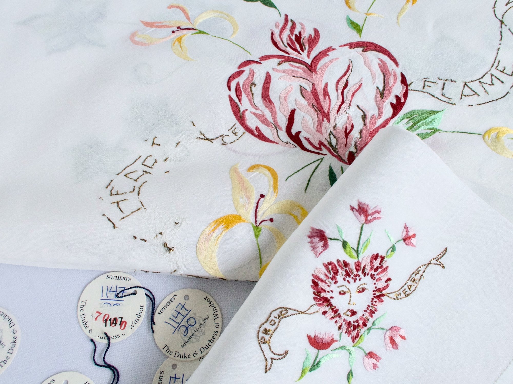 D. Porthault Round “Valentine” Tablecloth & Napkins from the Duke & Duchess of Windsor