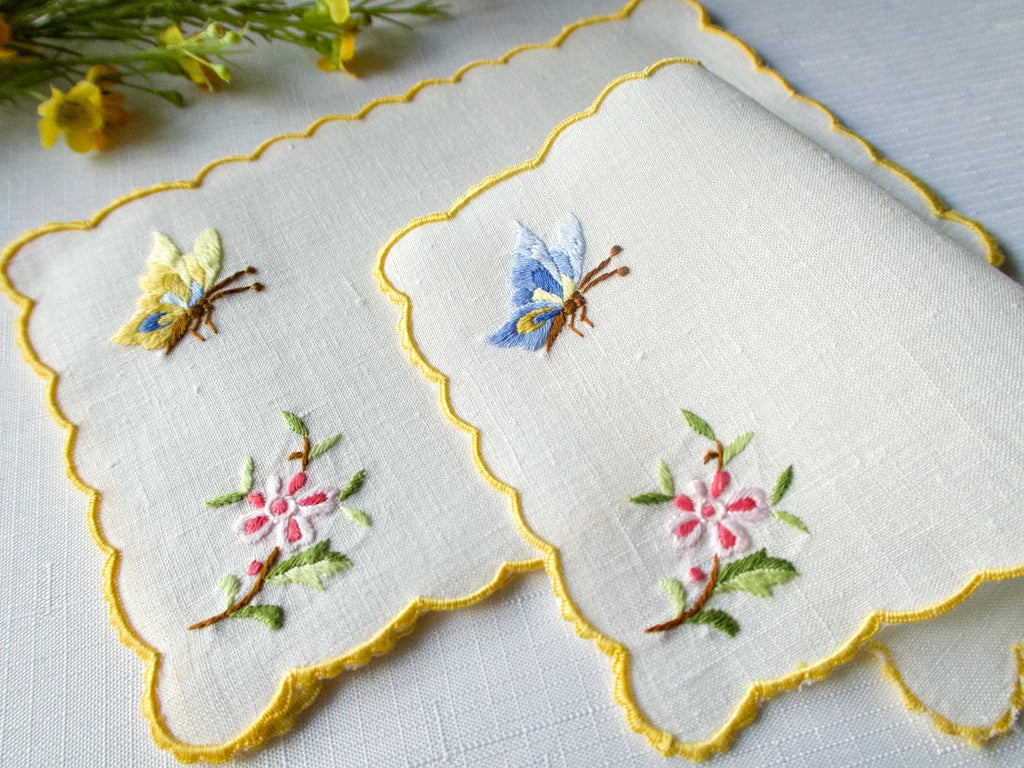 Bug embroidered cocktail napkins, set of 6