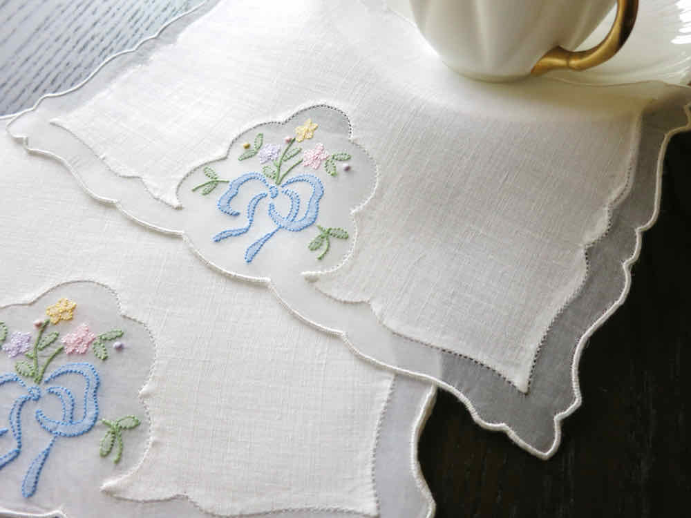 ELEGANT Napkin Set, Art Deco 20s MADEIRA Linen Napkins,Embroidery Open – A  Vintage shop