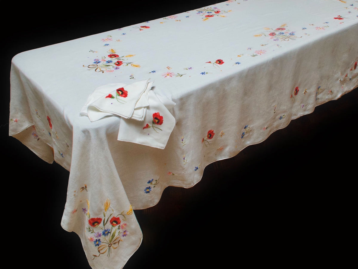 Stunning XL Vintage Italian Cantu Lace Tablecloth 74x250 - Things